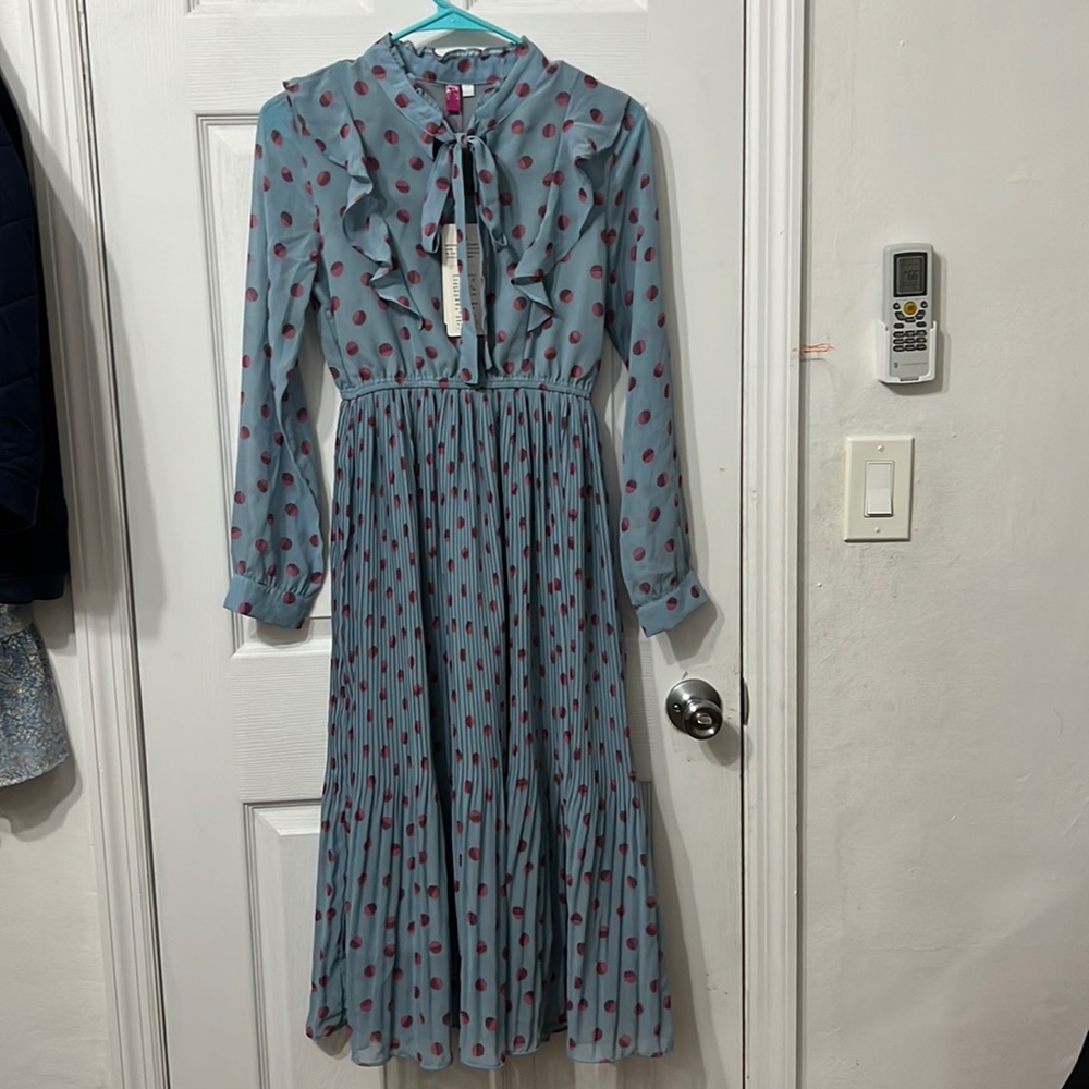 NWT Blue and pink polka dot dress